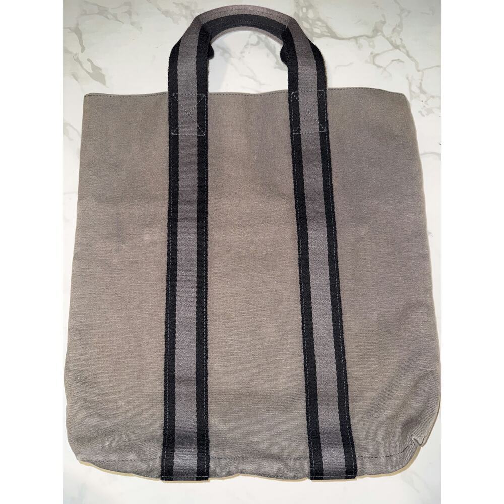Hermes Gray Canvas Tote Bag - Excellent Condition